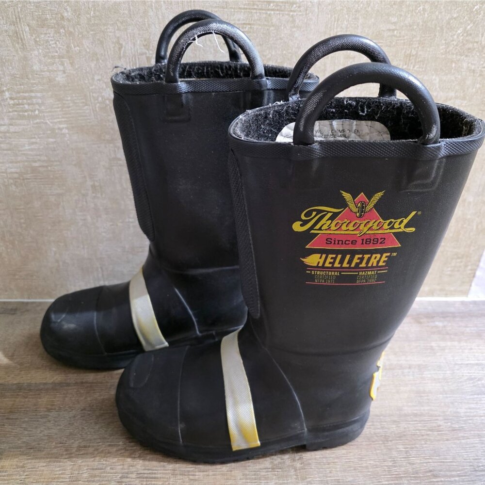 Thorogood Hellfire Firefighter Boots Structural Hazmat Rubber Black Women’s Size